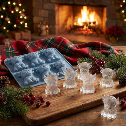 🐮🧊 Mini Highland Cow Ice Cube Mold – Cute 3D Ice for Drinks, Parties & Gifts