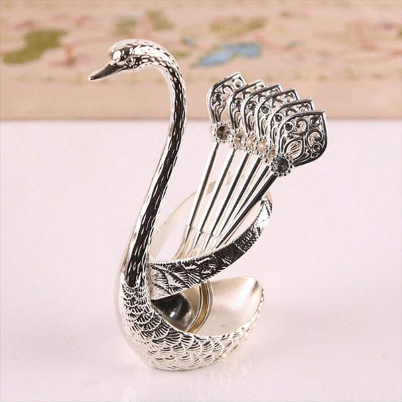 ✨🔥🎁Creative swan design coffee stirring spoon set (6 spoons)