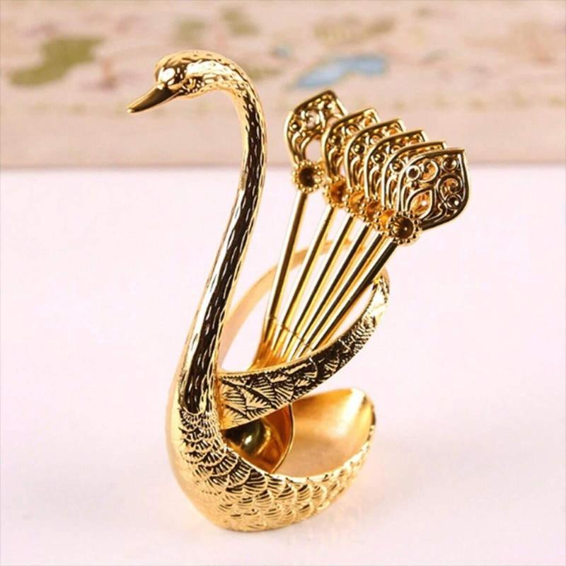 ✨🔥🎁Creative swan design coffee stirring spoon set (6 spoons)