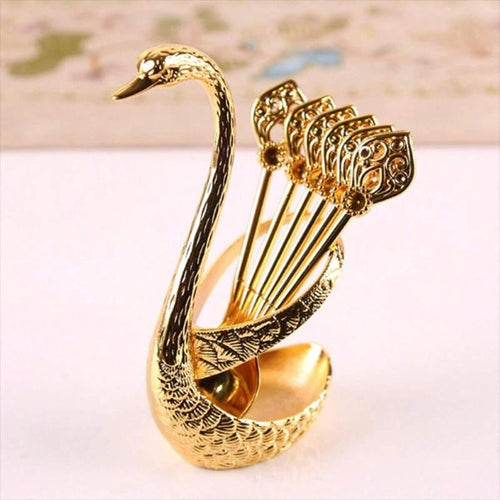 ✨🔥🎁Creative swan design coffee stirring spoon set (6 spoons)
